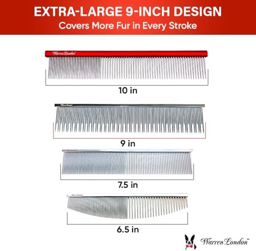 Warren London Carding Pro XL Copper Dog Grooming Comb for Undercoat, 9 Inch - Image 4