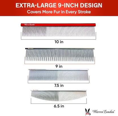 Warren London Carding Pro XL Copper Dog Grooming Comb for Undercoat, 9 Inch - Image 4