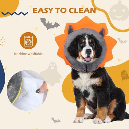 IEUUMLER Inflatable Recovery Dog Collar, Protective Donut Cone, Adjustable Soft Collar for Dog and Cat After Surgery Prevent from Biting & Scratching EU002 - Grey Demon XL - Image 7
