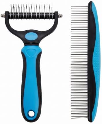Dog Cat Grooming Brush Comb, 2-in-1 Deshedding Undercoat Rake by Unknown