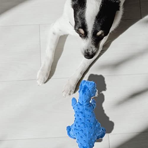 DODODOLA Dog Toys Blue Dinosaur Stuffed Squeaky Puppy Toy for Small Large Dogs - Image 6