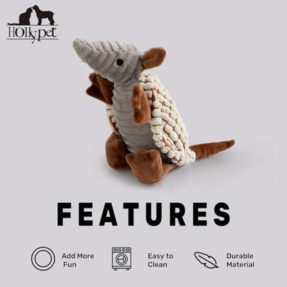 Hollypet Armadillo Squeaky Puppy Dog Toys for Small Medium Dogs, 8" - Image 6