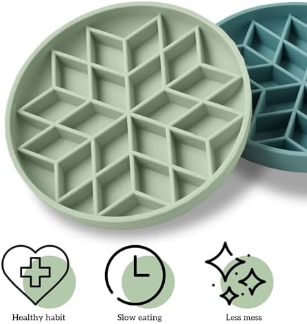 OHMO Slow Feeder Dog Bowl, 7.3" Lick Mat for Dogs, Diamond, Sage Green - Image 6