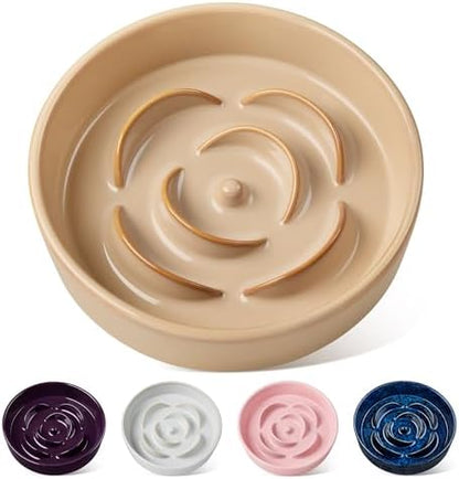 vancasso Ceramic Slow Feeder Dog Bowl, 1.5 Cup Puzzle Dish for Medium Breed by vancasso