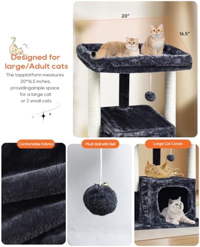 SYANDLVY 27IN Cat Tree for Indoor Cats Large Adult, Modern Activity Tower - Image 4