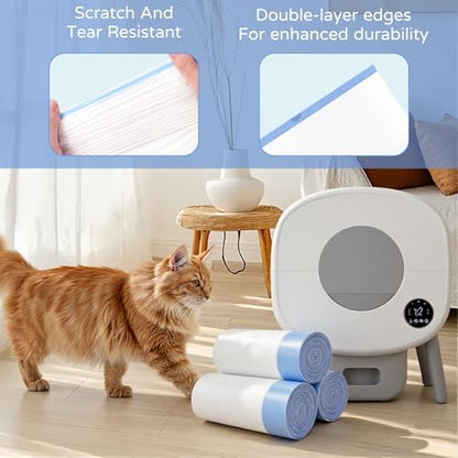 45 Count Tear-Free Waste Drawer Liners Bags Compatible with Litter Box Robot 4/5/3, Thick Self-cleaning Cat Litter Box Liners Refill with Drawstring - Image 6