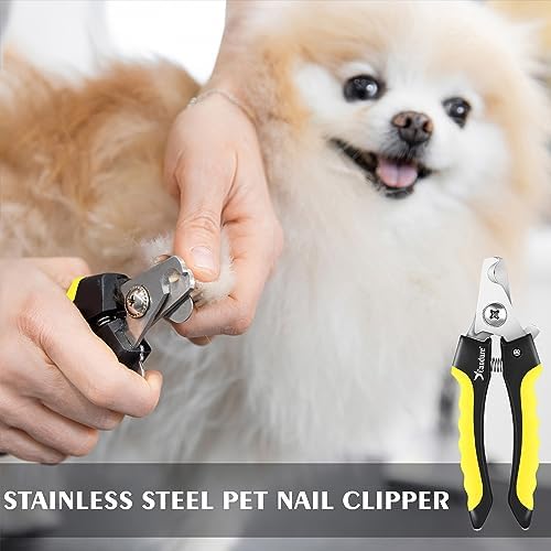 Candure Dog Nail Clippers for Pet Grooming - Professional Cat Nail Trimmers Suitable for Small to Medium Breeds with a Safety Guard & Nail File - Image 5