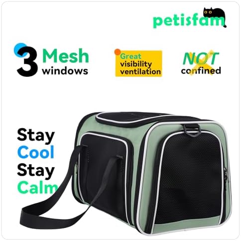 Top Load Cat Carrier for Medium Cats and Small Dogs with Washable Cozy Bed, 3 Doors and Shoulder Strap. Easy to get cat in, Easy Storage, Lightweight, Airline Approved - Image 4