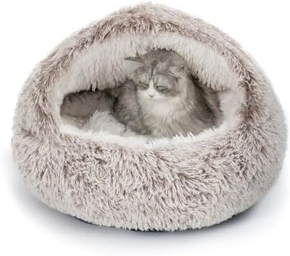 CATISM Cat Bed Hooded Cat Beds for Indoor Cats Covered Cat Beds by Petsfriend