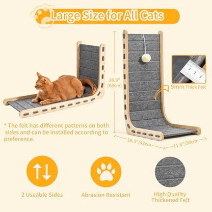 Felt Cat Scratcher for Indoor Cats,26.8 Inch,Grey - Image 3