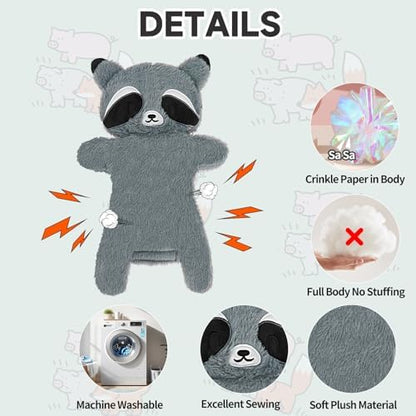 Mihachi No Stuffing Crinkle Dog Toys,2-in-1 Holds Water Bottles-Cruncher with Puncture Resistant Squeaker, Dog Squeak Toys Plush Dogs Chew Toy for Small Medium Large Breed Chewer, Raccoon - Image 3