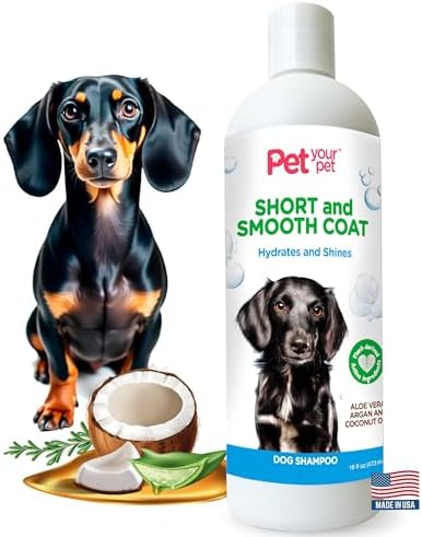 Natural Dog Shampoo for Short Coats, 16 Fl Oz by PETYOURPET