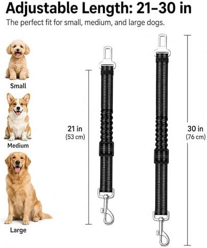 Dog Seat Belt 2Pcs, Retractable Pet Car Harness, Adjustable Dog Seat Belts - Image 5