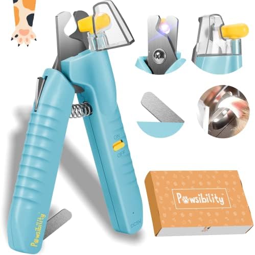 Pawsibility - Reinvented Pet Nail Clippers for Your Pal - USB Rechargeable LED Light for Bloodline | Razor Sharp and Durable Blade | Vets Recommended Trimming Tool for Dogs and Cats by Pawsibility