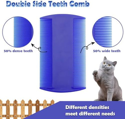 Flea Comb for Cats Dogs, 6 Pack Pet Lice Comb Set Pet Grooming Pets for Small, Medium & Large Pets (Blue) - Image 4