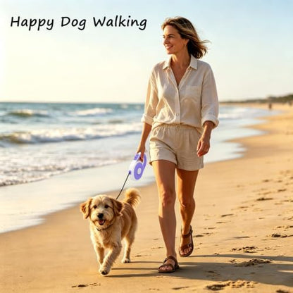 16Ft Retractable Dog Leash for Small Medium Dog Up to 50lbs, Purple - Image 2