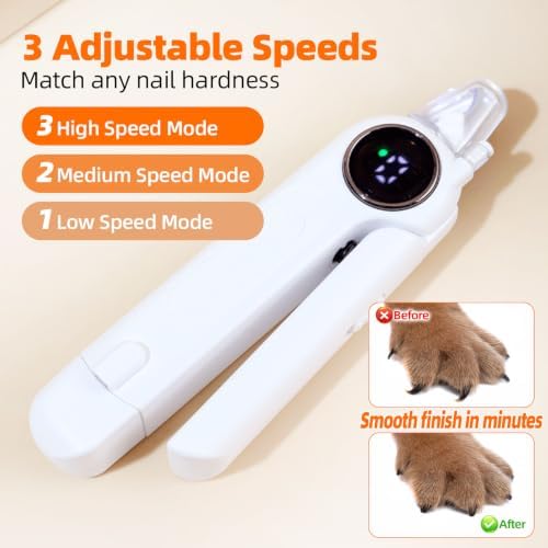 Dog Electric Nail Clippers & Grinder with Light, Quiet Cats Nail Trimmer - Image 6