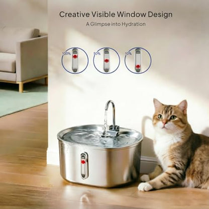 Stainless Steel Cat Water Fountain, 3.2L/108oz Automatic Pet Fountain Dog Water Dispenser,Ultra-Quiet Pump and 5 Replacement Filters,Gifts for Cats, Dogs,Multiple Pets - Image 6