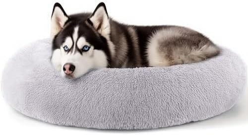 Extra Large Dog Beds, 36in Human Dog Anxiety Relief Comfort Bed(Light Grey) by Hoewina