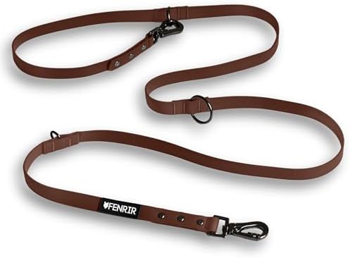 Fenrir - Dog Training Leash - Heavy Duty Dog - Double Ended Carabiner - Long Dog Lead - Non-Slip Lead Waterproof Gear for Large & Small Dogs Puppy - 2.1m (Brown) by Fenrir