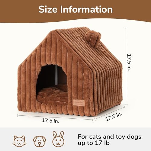 FUKUMARU Cat Bed Cave, Enclosed Washable Covered Dog Bed with Support Frame - Image 5