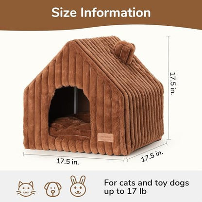 FUKUMARU Cat Bed Cave, Enclosed Washable Covered Dog Bed with Support Frame - Image 5