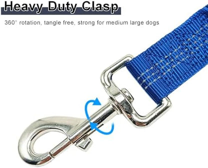 5FT Bungee Dog Leash with 2 Handles, Reflective Nylon Traffic Leash - Image 2