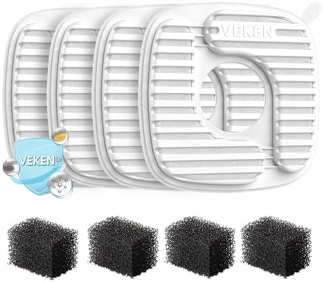 Veken PP Housing Cat Water Fountain Filters, 4 Pack Replacement Filters by Veken