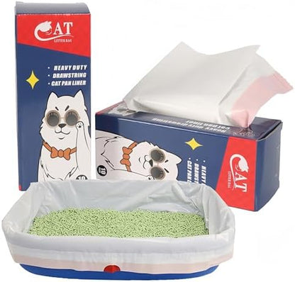Cat Litter Box Liners, 20 Count Litter Box Liners Jumbo, Drawstring, Scratch Resistant, Size: 36 * 19 inch (20 Count, Unscented) - Image 2