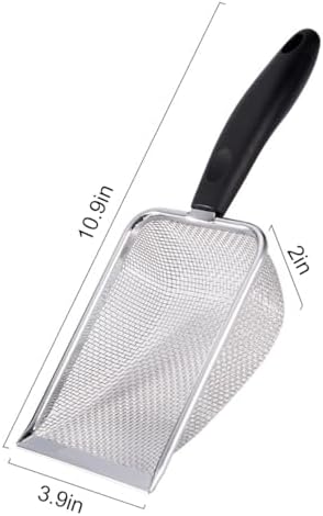 3PCS Cat Litter Scoop, Reptile Stainless Steel Fine Mesh,Litter Cleaner Corner Scoop Sand Sifter (Black-Green-Red) - Image 5
