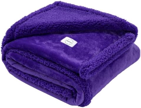Waterproof Purple Dog Blanket for Couches Beds Covers Reversible Calming Pet Blankets for Large Dogs Puppy Cats Leakproof Sofa Couch Washable Cover Cat Fluffy Fleece Pet Cover for Warm-XL-85x57in by Unknown