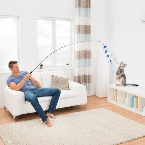 Cat Wand Toy, 8Pcs Retractable Plush Srtip Cat Teaser Wand Toys - Image 6