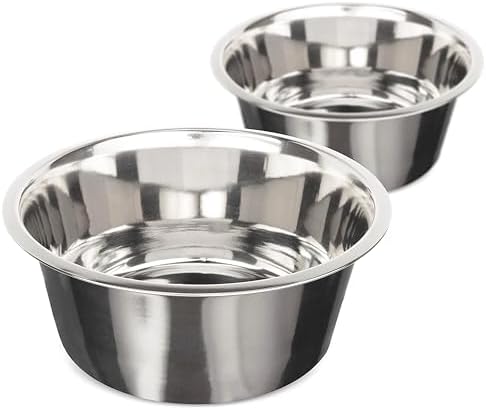 Neater Pet Brands 9 Cup (72 oz.) Stainless Steel Dog Bowls, Set of 2 Neater Feeder Replacement Bowls (Large Deluxe Model), Dog Food Bowl or Water Bowl, Dishwasher Safe Metal Dish for Large Dogs by NeaterPetBrands
