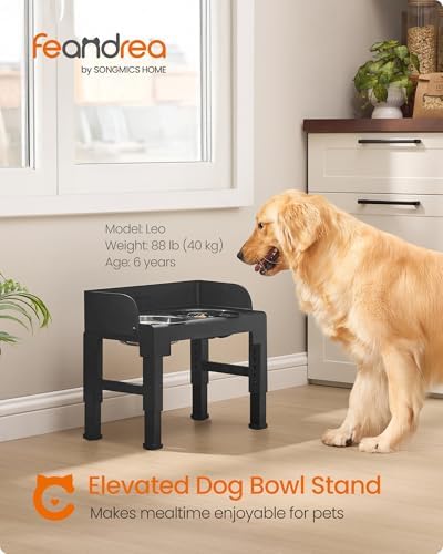 Feandrea Dog Bowls Elevated, Adjustable Height, Tilted Design - Image 2