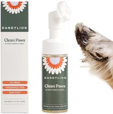 Dandylion, Dog Paw Cleaner, Clean Paws, No Rinse Foam Cleaner with Brush by DandylionDogPawCleansers