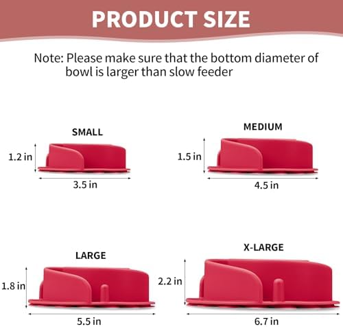Slow Feeder Dog Bowls Insert, Animire Soft Silicone Slow Eating Dog Food Bowl for Small, Medium and Large Dogs, Compatible with Regular and Elevated Bowls - Image 6