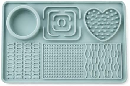 6-Zone Dog Lick Mat & Slow Feeder – Silicone Enrichment Feeding Mat for Dogs & Cats – Anxiety Relief, Slows Eating, Suction Cup, Dishwasher Safe – BPA Free Pet Feeding Mat (Blue Green) by Unknown