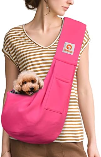 Tomkas Dog Cat Carrier Sling Classic Pocket & Classic Strap(M,Rose red) by TomkasFORTHELOVEOFPALS