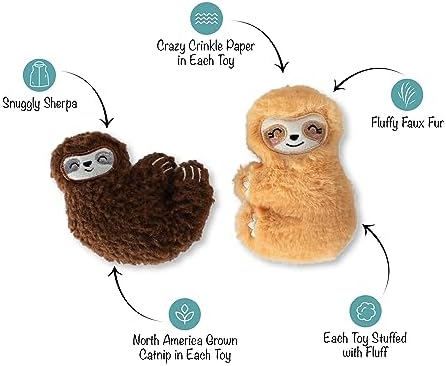 Fringe Studio Plush Cat Toy Set, Movin' Slow, Mini 2 Piece Set, Pet Shop Collection (692009) - Image 2