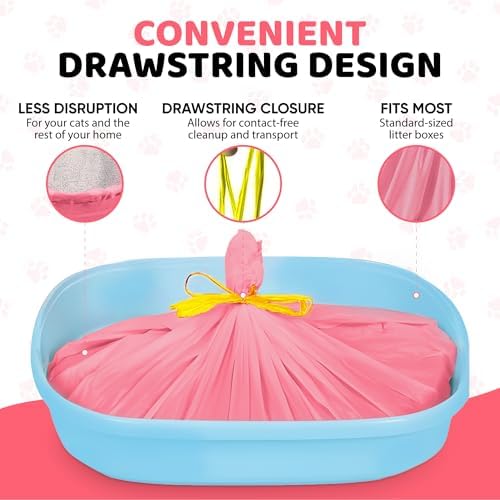 EZ Pick Up Dog & Cat Pet Waste Clean Up Bags Litter Liners (Pink, 36"x18") - Image 5