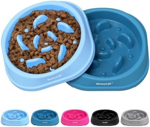 MateeyLife 2-Pack Slow Feeder Dog Bowls, 1 Cup, Dog Puzzle Feeder Bowl by MateeyLife