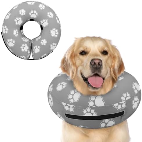 Supet Inflatable Dog Cone Collar Alternative After Surgery, Dog Neck Donut Collar Recovery E Collar for Neuter, Soft Pet Cone for Small Medium Large Dogs by Supet