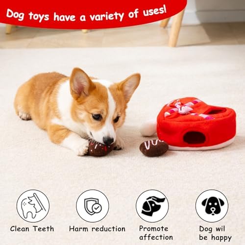 Hollypet Squeaky Hide and Seek Dog Toys for Small and Medium, Chocolate - Image 4