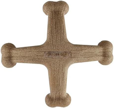 by Petstages Dogwood Jack Dog Chew Toy – Real-Wood Blend, Bacon Scented, 4 Chewable Ends, Moderate Chewers, Large, 7.5" x 2" by Pupstages