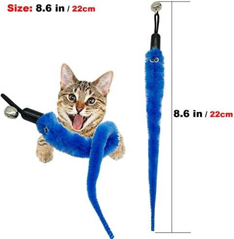 CATENESS Cat Worm Toy Refills, 20 Pieces Cat Wand Attachments Worms Toy for Indoor Cats (A) - Image 5