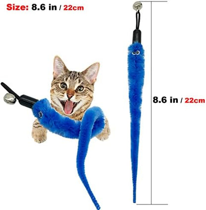CATENESS Cat Worm Toy Refills, 20 Pieces Cat Wand Attachments Worms Toy for Indoor Cats (A) - Image 5