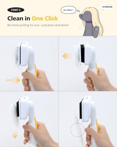 PETHROOM Self-Cleaning Slicker Brush for Dogs & Cats - Image 6