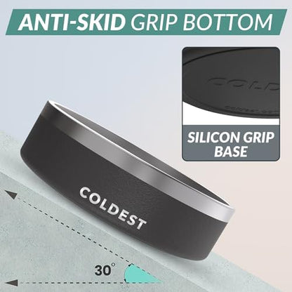 Coldest Dog Bowl - Anti Rust Metal, Non Slip, 3 Layers Insulated Stainless Steel Dog Bowls - Spill Proof & Heavy Duty - Water Bowl for Dogs, Cats & Pets, Dish Washer Safe (42 oz, Stealth Black) - Image 2