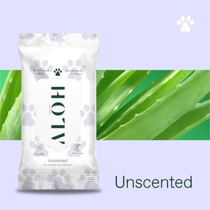 ALŌH Hypoallergenic Multi-Purpose Pet Wipes, All-Natural & Unscented - Image 2