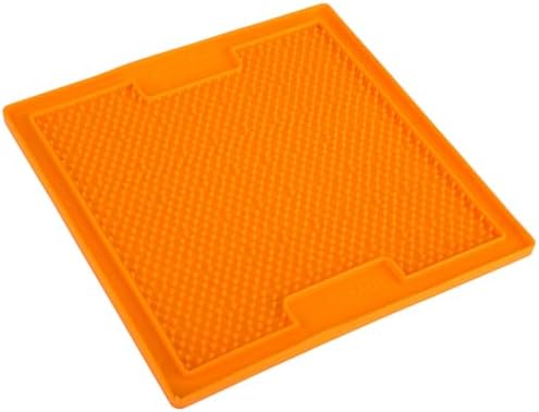 LickiMat Classic Soother, Cat Slow Feeder Lick Mat, Boredom Anxiety Reducer; Perfect for Food, Treats, Yogurt, or Peanut Butter. Fun Alternative to a Slow Feed Cat Bowl or Dish, Orange - Image 3